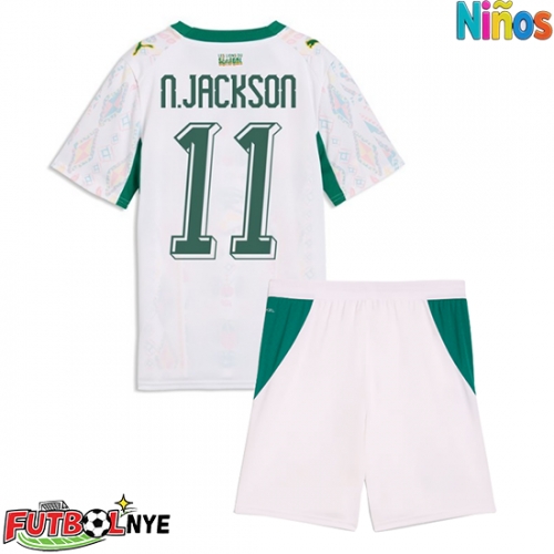 Camiseta Senegal Nicolas Jackson #11 Primera Equipación para niños Mundial 2026 manga corta (+ pantalones cortos)